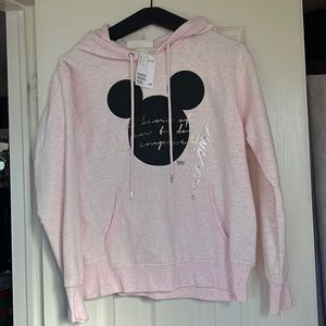 H&M pink Mickey Mouse hoodie Large